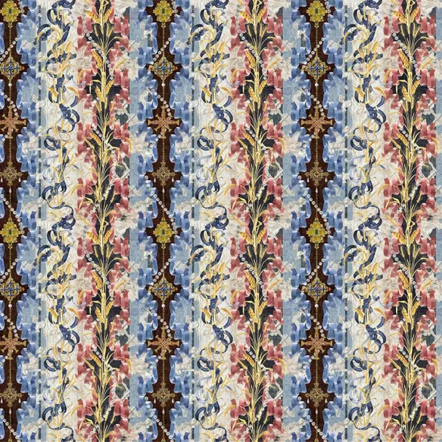 Tapet cu design floral și geometric, Missy's Gardens Ivoire