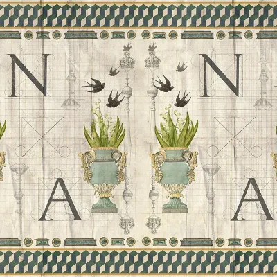 Tapet Balchik Dream cu design floral si geometric