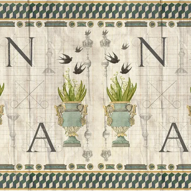 Tapet Balchik Dream cu design floral si geometric