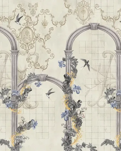 Tapet Bridge of Sighs cu arcada, pasari si ornamente delicate