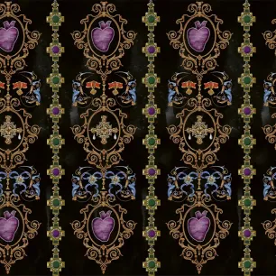 Fototapet VLAdiLA VLDLW0895. Conține culorile: Negru, Negru Închis, Violet, Violet-Mov, Verde, Verde Perlă, Roșu, Roșu Lila, Portocaliu, Portocaliu Sângeriu