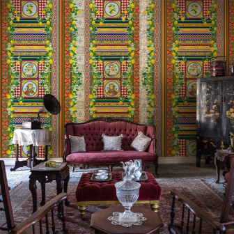 Tapet personalizat cu design ceramic vibrant, ce aduce un aer elegant și clasic în orice încăpere.