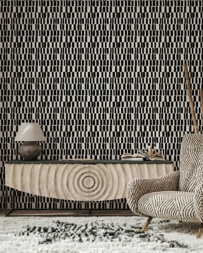 Tapet cu design modern alb-negru