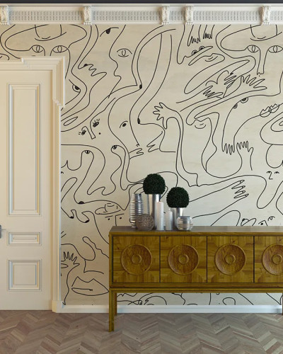 Tapet modern cu design abstract Picasso - personalizat, VLAdiLA