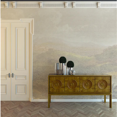 Fototapet personalizat cu peisaj montan într-un interior elegant
