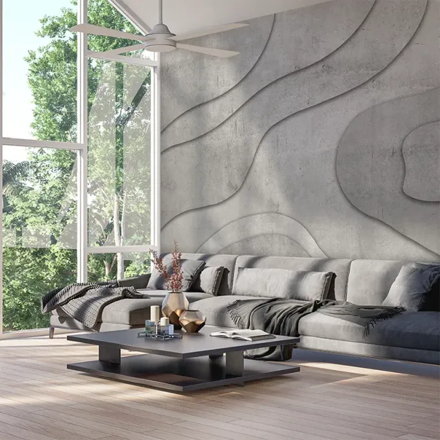 Tapet modern cu design abstract Hold your Hue (gray) cu linii curbe si o nuanța de gri
