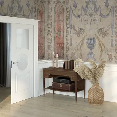 Tapet personalizat cu design vintage in living