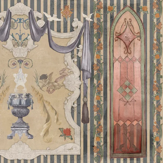 Tapet cu design medieval, Concupiscenza (light)