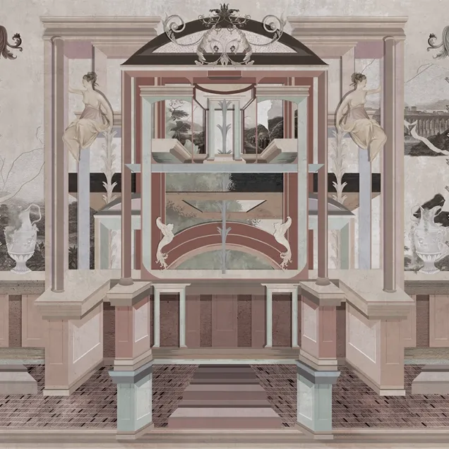 Rocambolesco (faded) - personalizat în culori deschise cu un design inspirat din antichitate.