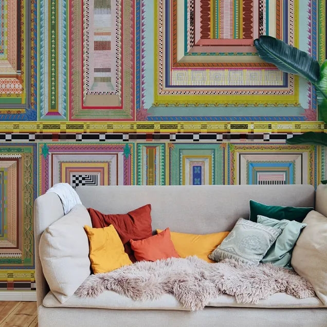 Tapet modern cu design geometric, perfect pentru living