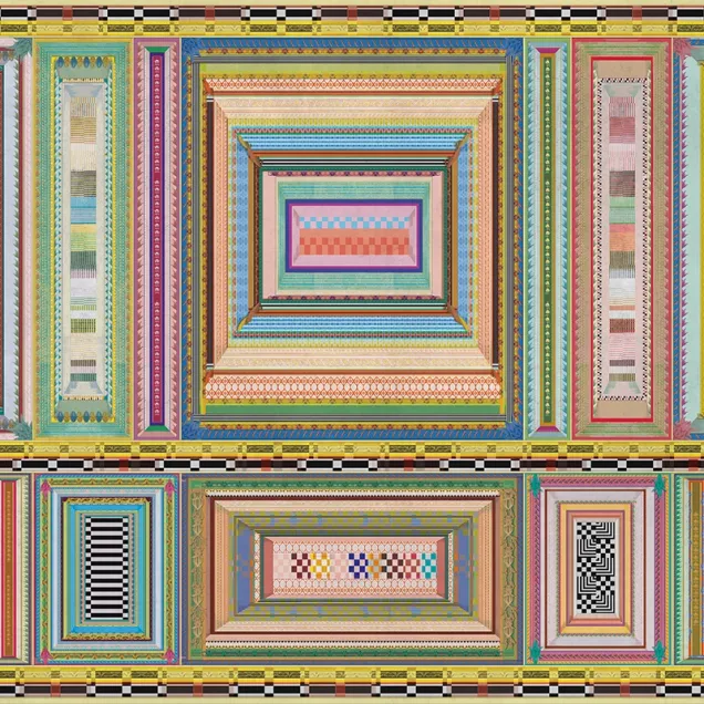 Tapet modern cu design geometric, perfect pentru living