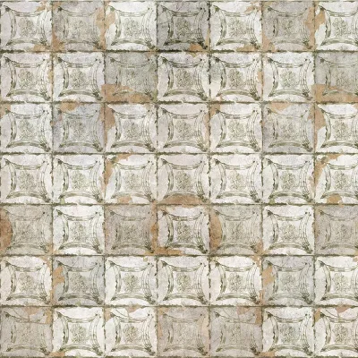 Tapet modern cu design geometric, in nuante de verde si bej, ideal pentru a decora livingul sau dormitorul