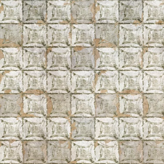 Tapet modern cu design geometric, in nuante de verde si bej, ideal pentru a decora livingul sau dormitorul