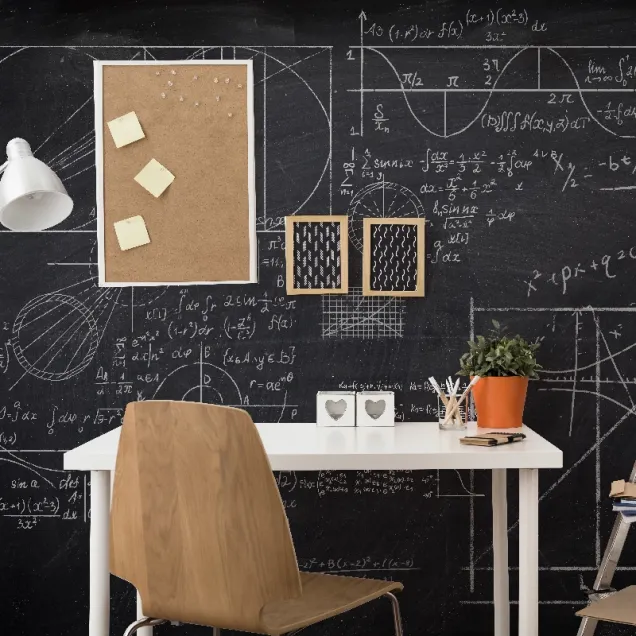 Tapet cu design matematic pe o tablă neagră, personalizat Arcminute - VLAdiLA