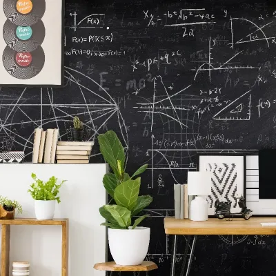 Tapet cu design geometric si formule matematice