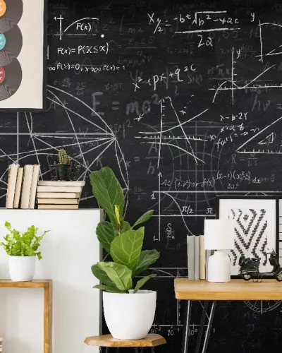 Tapet cu design geometric si formule matematice