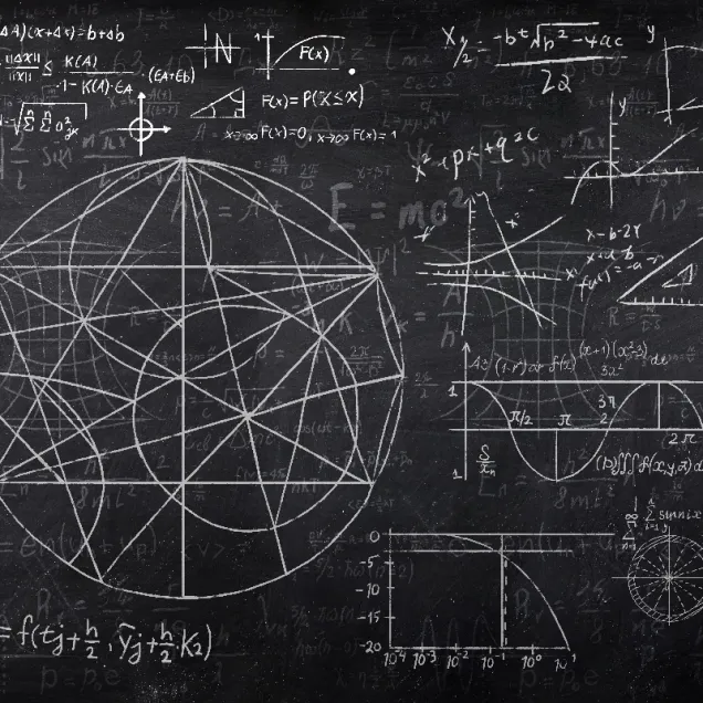 Tapet cu design geometric si formule matematice
