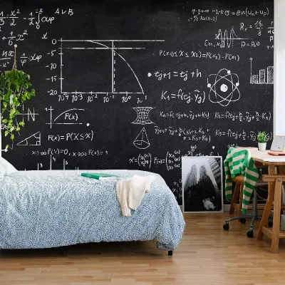 Xi-Phi - personalizat, VLAdiLA, tapet cu design geometric și matematic, negru