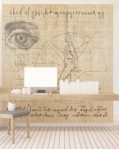 Tapet cu design inspirat din jurnalele vechi de explorare, Journal of Exploration - personalizat, VLAdiLA
