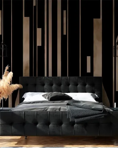 personalizat cu design geometric negru și bej, perfect pentru dormitor, living sau birou