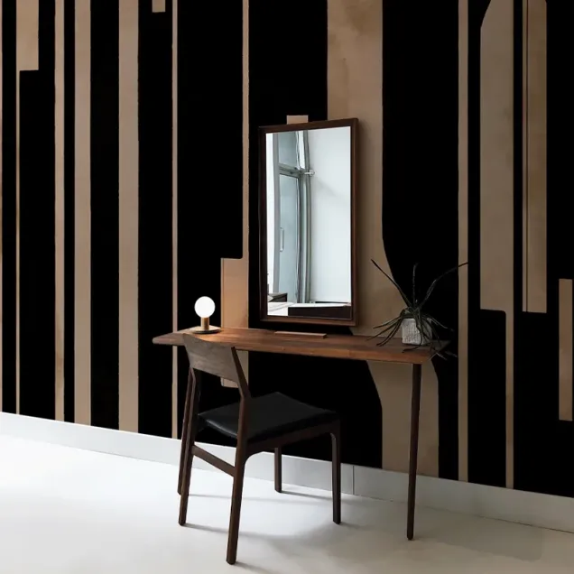 personalizat cu design geometric negru și bej, perfect pentru dormitor, living sau birou