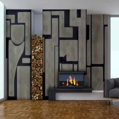 Fototapet personalizat cu design abstract modern in living