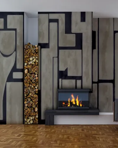 Fototapet personalizat cu design abstract modern in living
