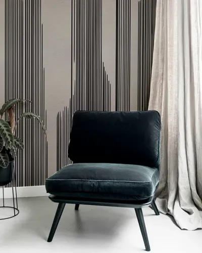 Tapet personalizat cu linii negre verticale pe un fundal gri