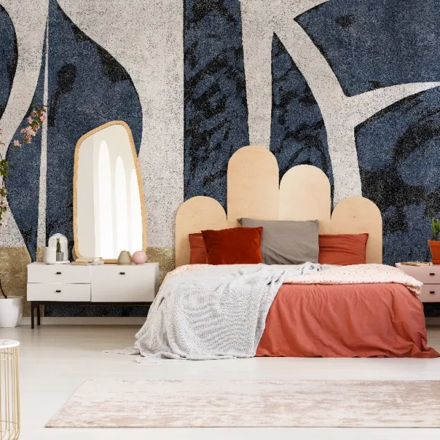Reality cu design abstract in nuante de albastru, gri si alb