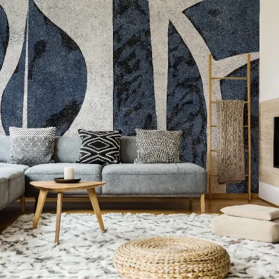 Reality cu design abstract in nuante de albastru, gri si alb