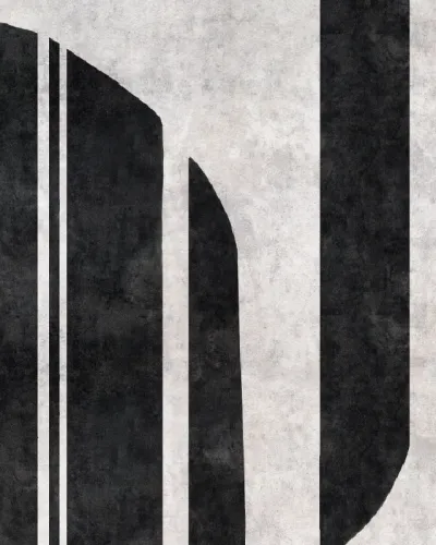 Wallpaper cu dungi verticale in tonuri de gri si negru, ideal pentru un living modern