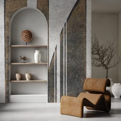 Tapet abstract cu design modern în interior elegant