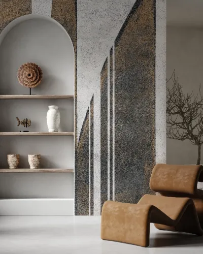 Tapet abstract cu design modern în interior elegant