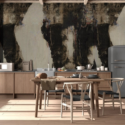 Fototapet cu design abstract într-o bucătărie modernă