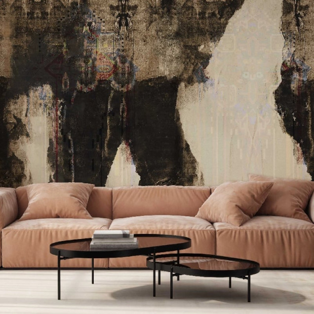 Fototapet cu design abstract într-o bucătărie modernă