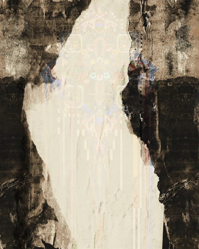 Fototapet cu design abstract într-o bucătărie modernă