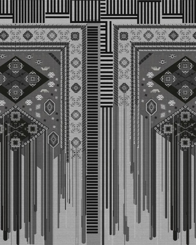 Fototapet personalizat cu model geometric abstract in tonuri de gri
