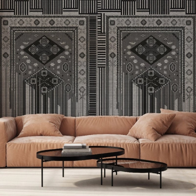 Fototapet personalizat cu model geometric abstract in tonuri de gri