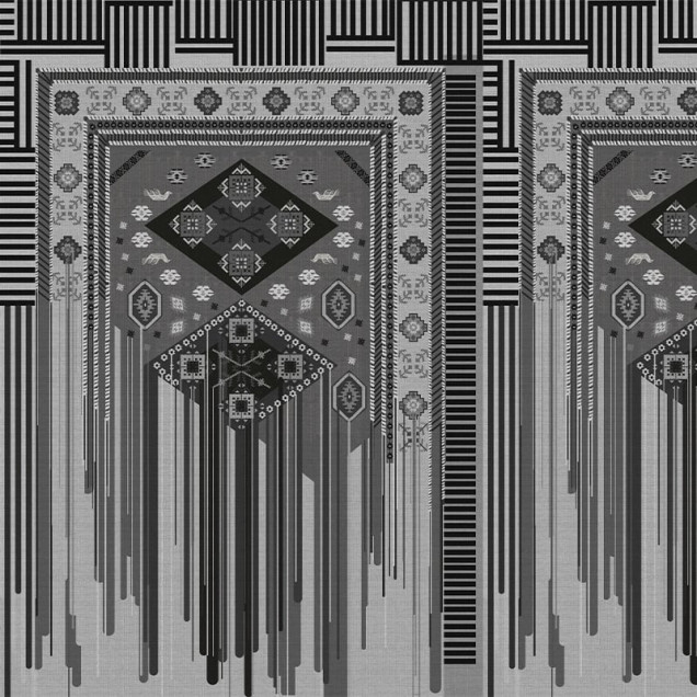 Fototapet personalizat cu model geometric abstract in tonuri de gri