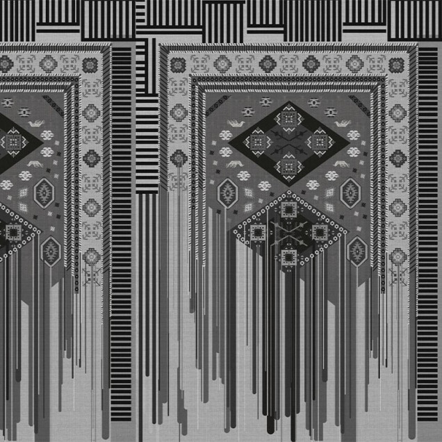 Fototapet personalizat cu model geometric abstract in tonuri de gri