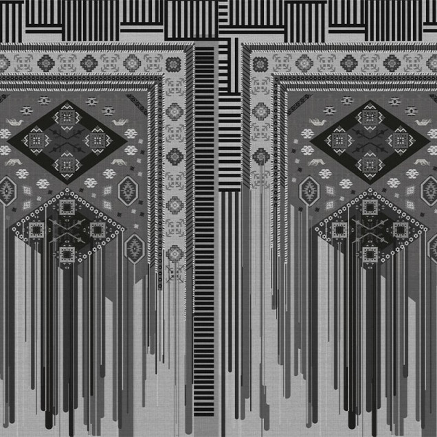 Fototapet personalizat cu model geometric abstract in tonuri de gri