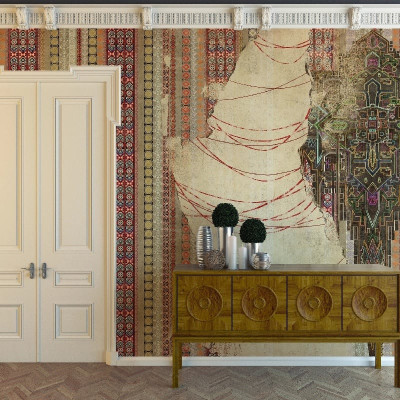 Fototapet personalizat cu un design artistic, melanj cultural