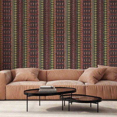 Tapet cu design cultural în dungi verticale