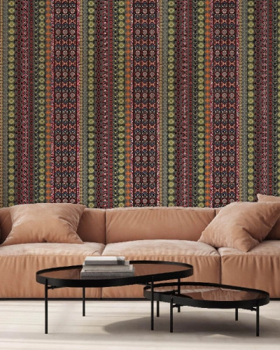 Tapet cu design cultural în dungi verticale