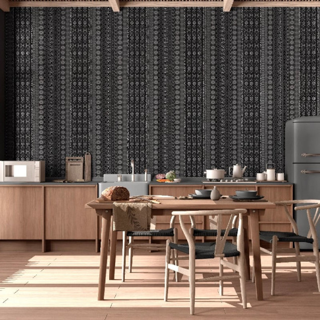 Tapet decorativ cu motive culturale stilizate
