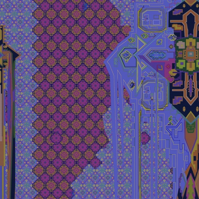 Fototapet personalizat cu design abstract, motive geometrice și florale