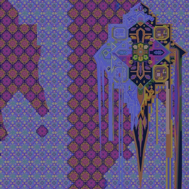 Fototapet personalizat cu design abstract, motive geometrice și florale