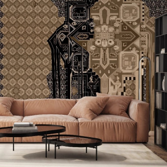 Tapet personalizat cu design boem, perfect pentru un interior elegant