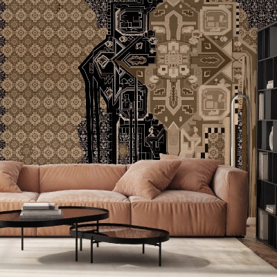 Tapet personalizat cu design boem, perfect pentru un interior elegant