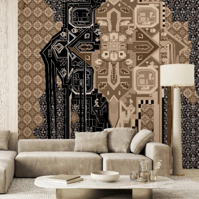 Tapet personalizat cu design boem, perfect pentru un interior elegant